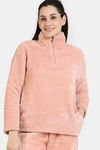 Zivame Fancy Fur Knit Poly Sweatshirt - Dusty Pink — thumbnail 2